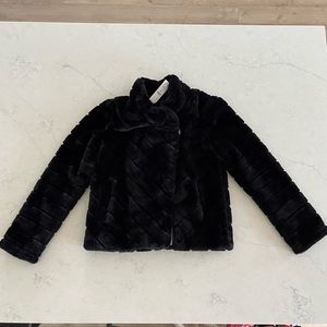 White House Black market faux fur Moto coat